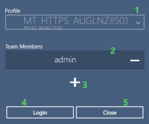 Team Login Dialog