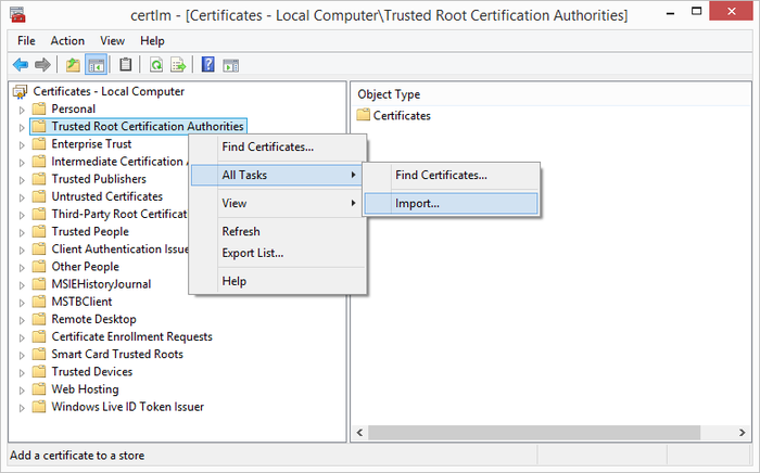 Windows Certificaties Manager