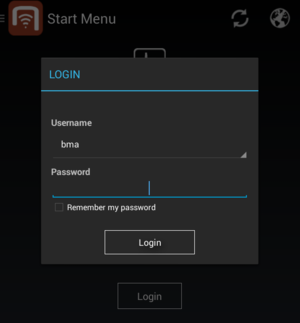 Login dialog