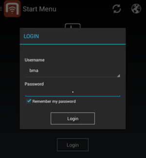 Login dialog for a remembered user